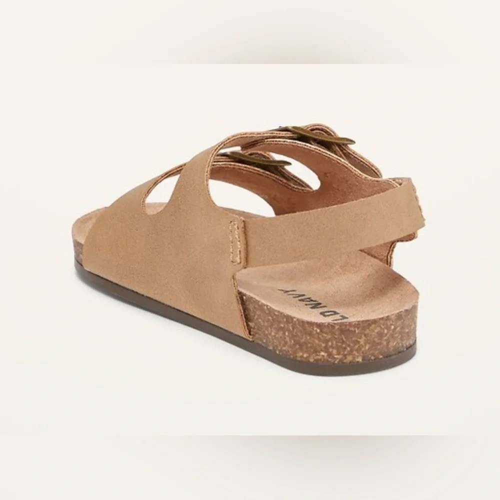 Old Navy Light Beige Faux-Suede Double-Buckle Sandals - 6-12M